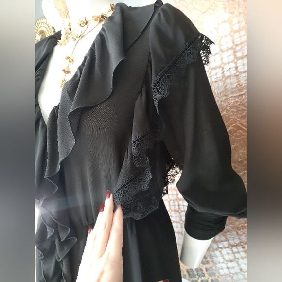 NWT Zara Chiffon and Lace Ruffled Mini Dress - Picture 8 of 12